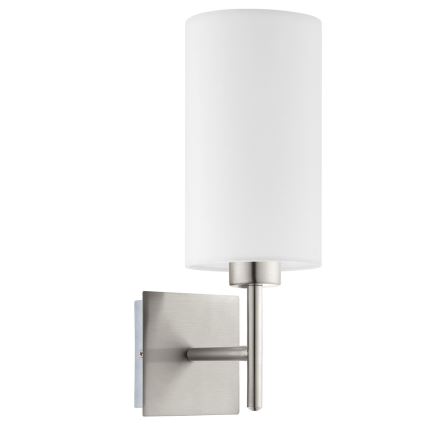 Eglo - LED Wandleuchte TUNJA 1xE27/60W/230V mattchrom/weiß