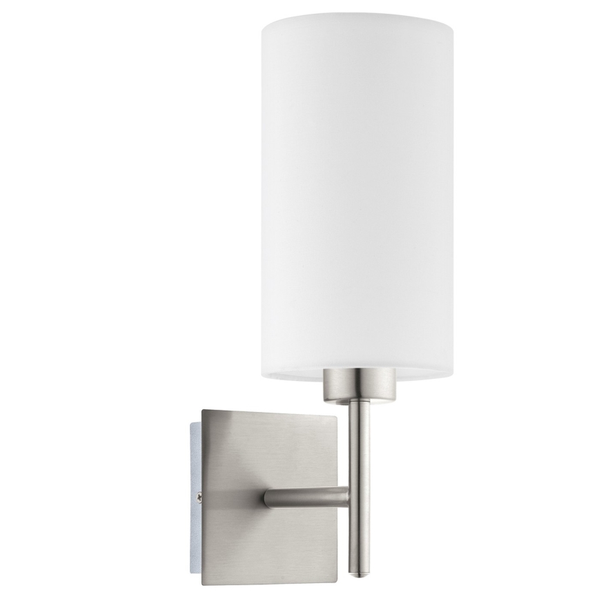 Eglo - LED Wandleuchte TUNJA 1xE27/60W/230V mattchrom/weiß