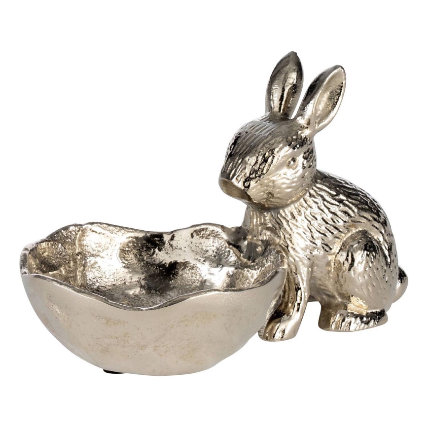Eglo - Metall-Dekoration 12x20 cm Hase mit Schale/glänzendes Chrom