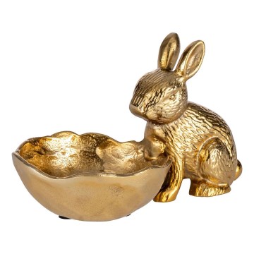 Eglo - Metall-Dekoration 12x20 cm Hase mit Schale / golden