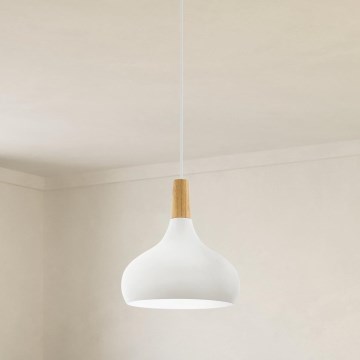 Eglo - Pendelleuchte mit Seilabhängung 1xE27/60W/230V Ø 28 cm, weiß
