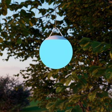 Eglo - RGB-LED-Außenleuchte, dimmbar, wiederaufladbar (2600 mAh), IP44, weiß + Fernbedienung