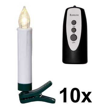 Eglo - SET 10x LED-Beleuchtung für Weihnachtsbaum 1xLED/0,06W/1xAA IP44 +FB