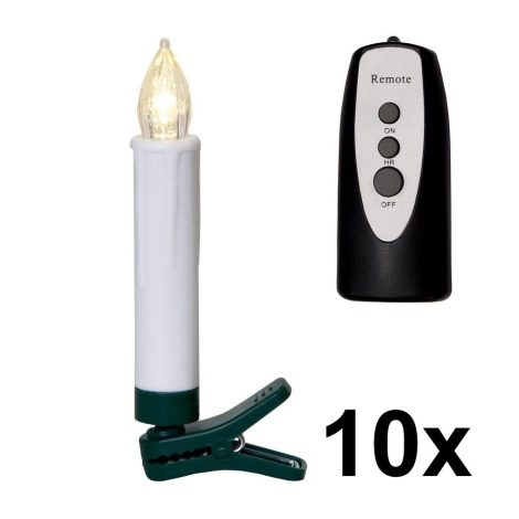 Eglo - SET 10x LED-Beleuchtung für Weihnachtsbaum 1xLED/0,06W/1xAA IP44 +FB