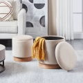 Eglo - SET 2x Sitzhocker d 30,5/37 cm beige