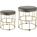 Eglo - SET 2x Sitzhocker grau/golden