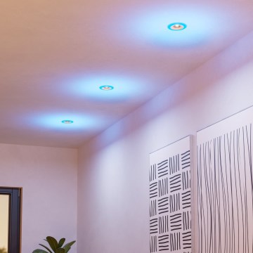 Eglo - SET 3x Dimmbare LED-RGBW-Einbauleuchte für Badezimmer 3xLED/3,8W/230V 2700-6500K IP44 + Fernbedienung