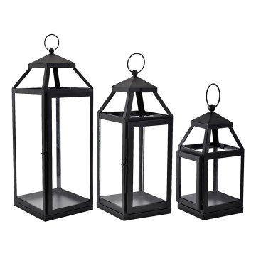 Eglo - SET 3x Laterne 56/41/25 cm schwarz