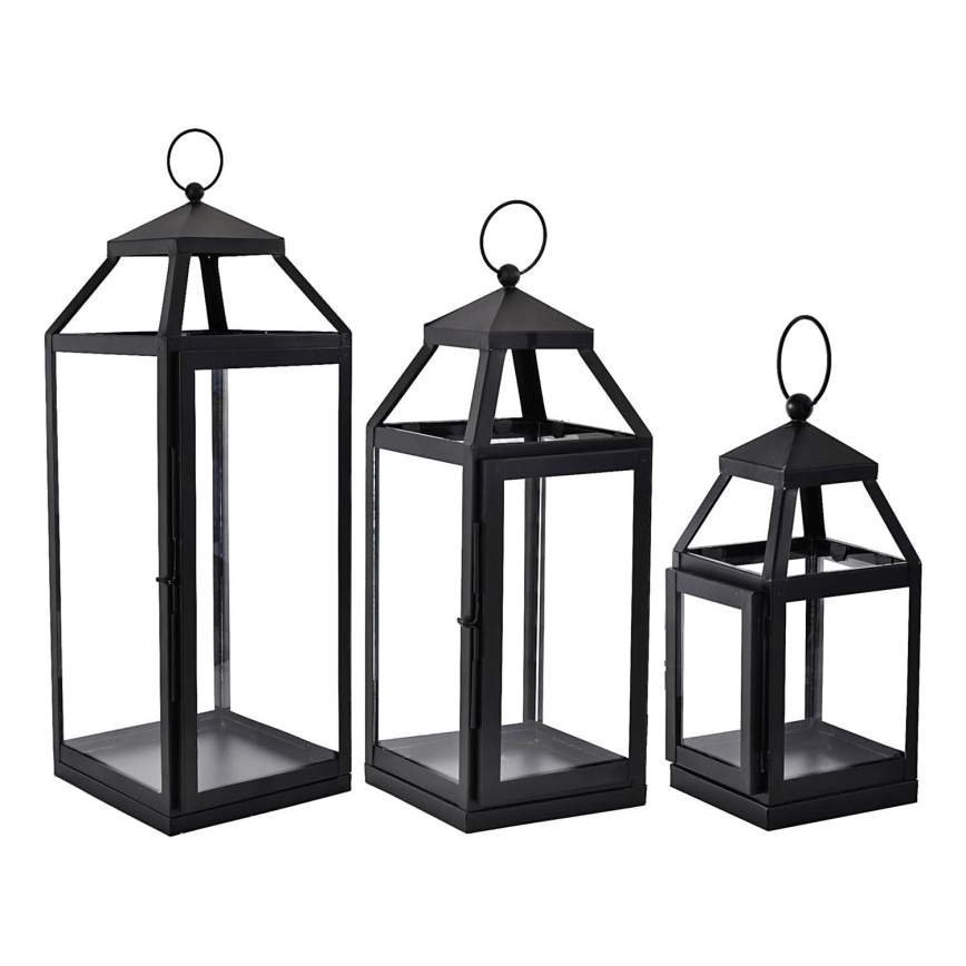 Eglo - SET 3x Laterne 56/41/25 cm schwarz