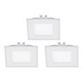 Eglo - Set 3x LED Einbauleuchte FUEVA 1 LED/2,7W/230V 8,5x8,5 cm