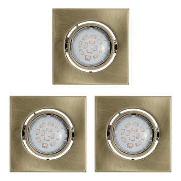 Eglo - SET 3x LED-Einbauleuchte IGOA 3xGU10/5W/230V