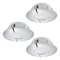 Eglo - SET 3x LED Einbauleuchte PINEDA 1xLED/4,9W/230V