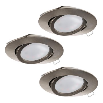 Eglo - Set 3x LED-Einbauleuchte TEDO 1xGU10-LED/5W/230V