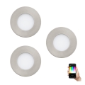 Eglo - SET 3x LED RGB Dimmbare Einbauleuchte FUEVA-C 1xLED/3W/230V