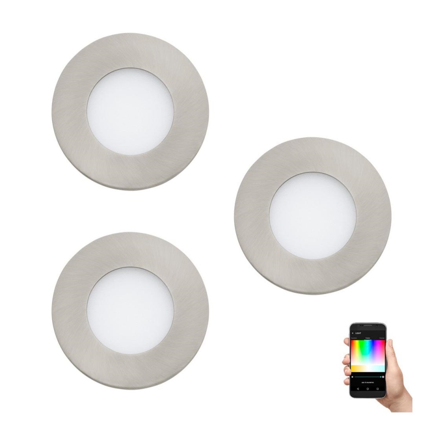 Eglo - SET 3x LED RGB Dimmbare Einbauleuchte FUEVA-C 1xLED/3W/230V