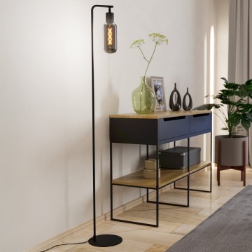 Eglo - Stehleuchte 1xE27/4W/230V schwarz/rauchfarben