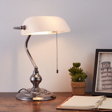 Eglo - Tischleuchte 1xE27/60W/230V weiß/glänzendes Chrom