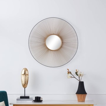 Eglo - Wandspiegel d 76 cm golden/schwarz