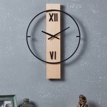 Eglo - Wanduhr 1xAA 56x40 cm Holz/Metall - FSC -zertifiziert