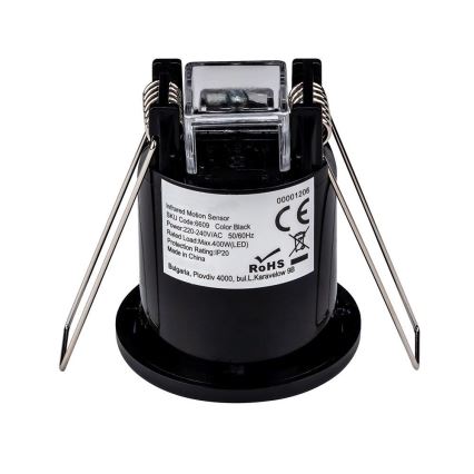 Einbau-Bewegungssensor PIR 360° 400W/230V schwarz
