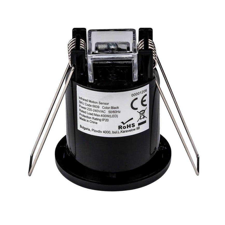 Einbau-Bewegungssensor PIR 360° 400W/230V schwarz