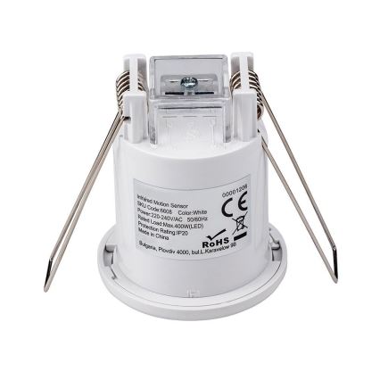 Einbau-Bewegungssensor PIR 360° 400W/230V weiß