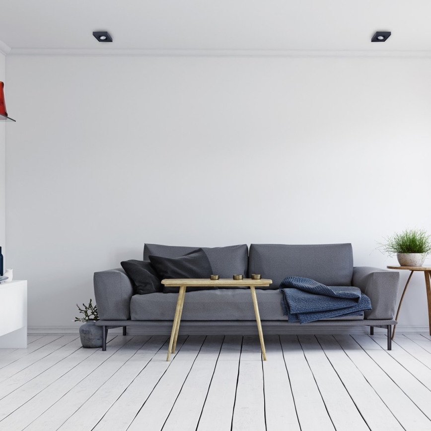 Einbau-Spotleuchte NUSA 1xGU5,3/MR16/50W/12V eckig schwarz