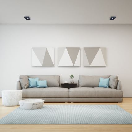 Einbau-Spotleuchte NUSA 1xGU5,3/MR16/50W/12V eckig schwarz