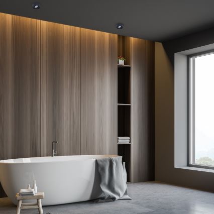 Einbau-Spotleuchte NUSA 1xGU5,3/MR16/50W/12V rund schwarz