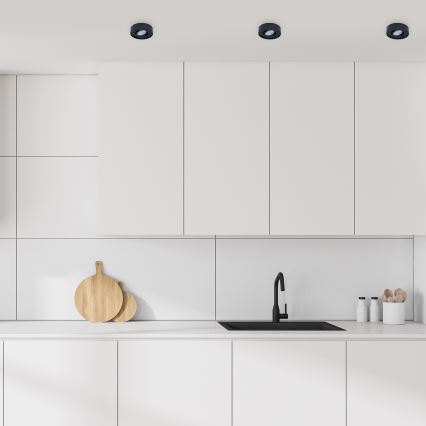 Einbau-Spotleuchte NUSA 1xGU5,3/MR16/50W/12V rund schwarz