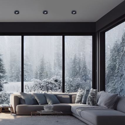 Einbau-Spotleuchte NUSA 1xGU5,3/MR16/50W/12V rund schwarz