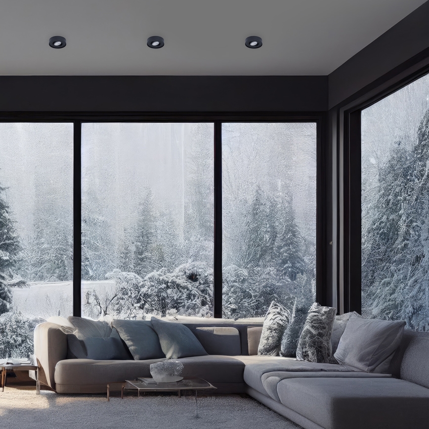 Einbau-Spotleuchte NUSA 1xGU5,3/MR16/50W/12V rund schwarz