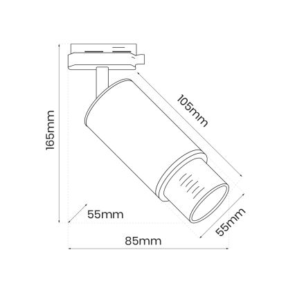 Einbau-Strahler für Schienensystem MICA 1xGU10/25W/230V einphasig weiß