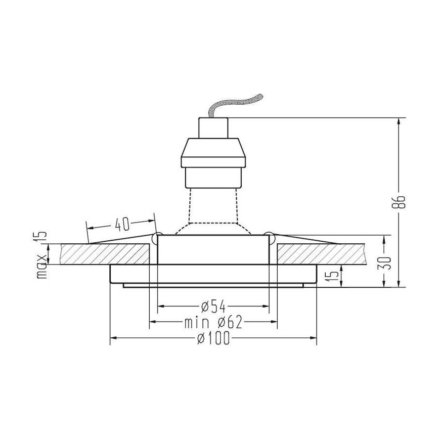 Einbaubeleuchtung EYE 1xGU10/35W/230V