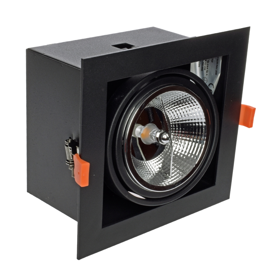 Einbaubeleuchtung PLAZA AR111 1xGU10/12W/230V schwarz