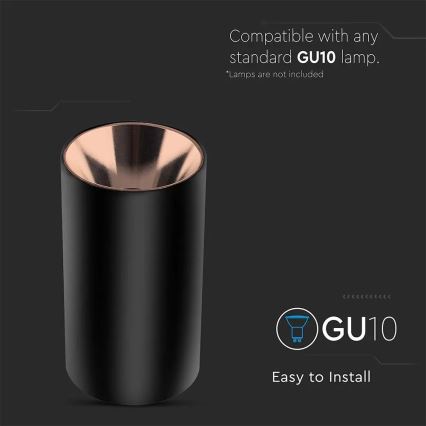 Einbauleuchte 1xGU10/35W/230V Schwarz/Roségold