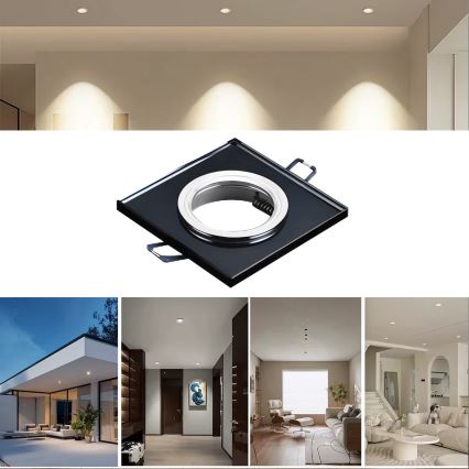 Einbauleuchte 1xGU10/MR16/10W/230V 9x9 cm schwarz