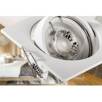 Einbauleuchte 1xGU10/MR16/10W/230V 9x9 cm weiß