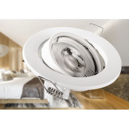 Einbauleuchte für 1x GU10/MR16, 10 W, 230 V, Ø 9 cm, weiß