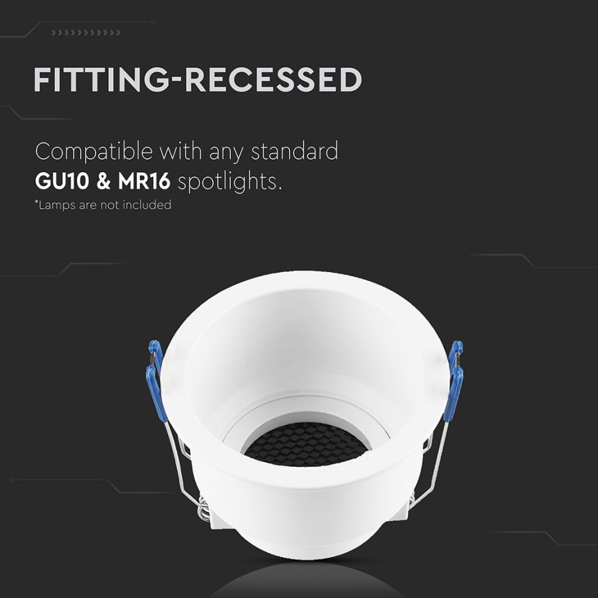 Einbauleuchte GU10 Ø 9 cm Weiß
