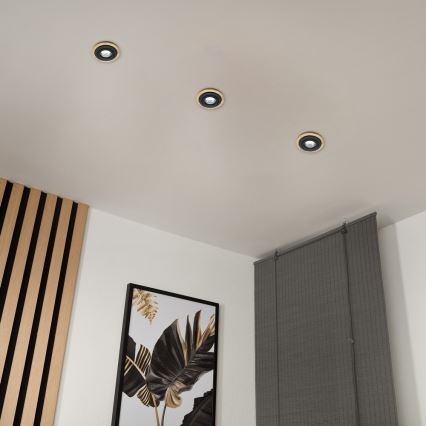 Einbauleuchte TOBBY 1xGU10/20W/230V Ø 11,5 cm Eiche/Schwarz