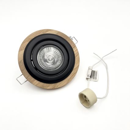 Einbauleuchte TOBBY 1xGU10/20W/230V Ø 11,5 cm Eiche/Schwarz