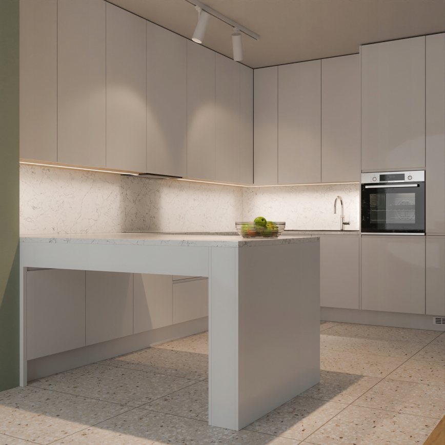 Einbauprofil für LED-Streifen, 1 m, schwarz/weiß