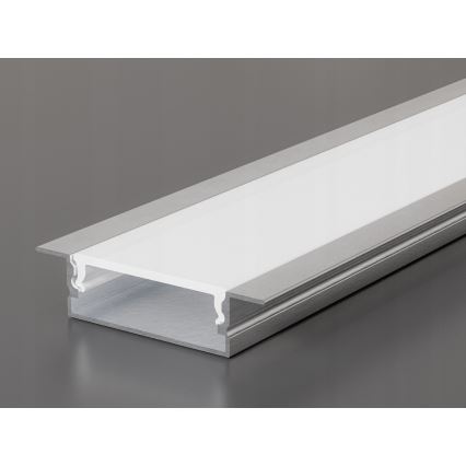 Einbauprofil für LED-Streifen, 1 m, Silber/Weiß