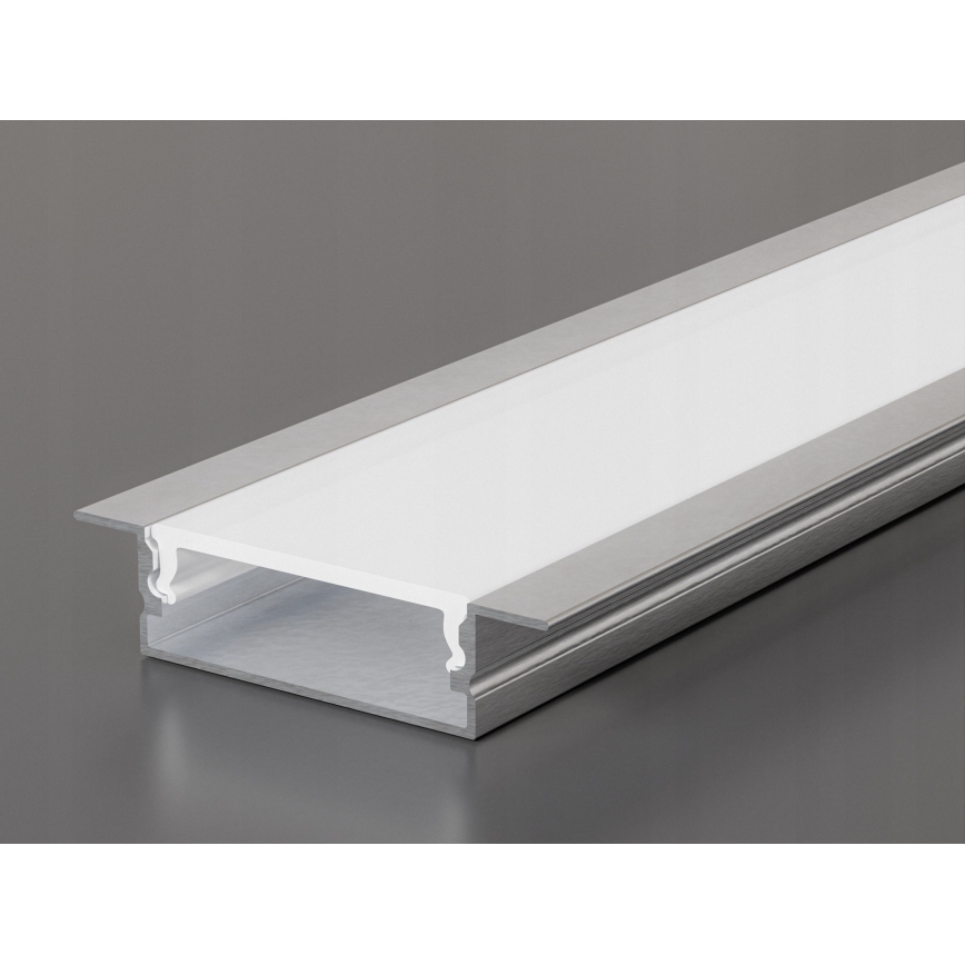 Einbauprofil für LED-Streifen, 1 m, Silber/Weiß