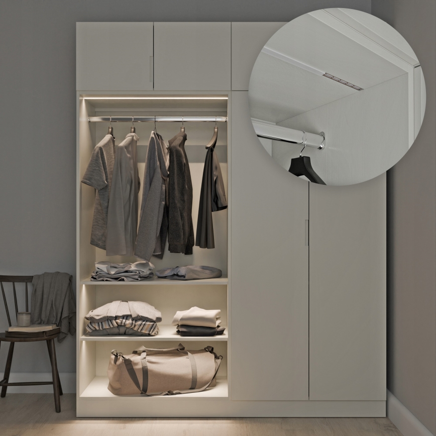 Einbauprofil für LED-Streifen, 1 m, silber/weiß
