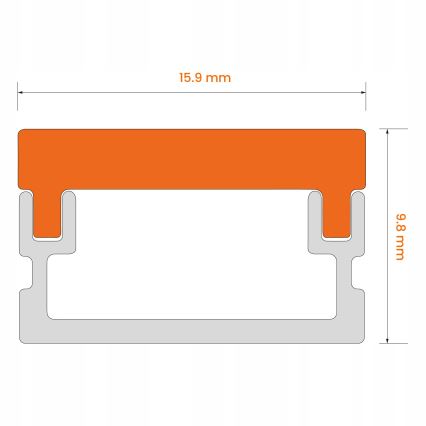 Einbauprofil für LED-Streifen, 1 m, silber/weiß