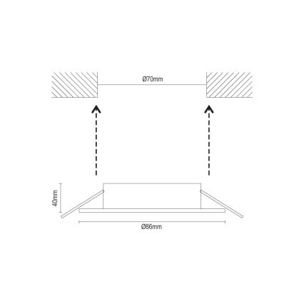 Einbauring für GU10‑Einbauleuchten, Ø 8,6 cm, weiß