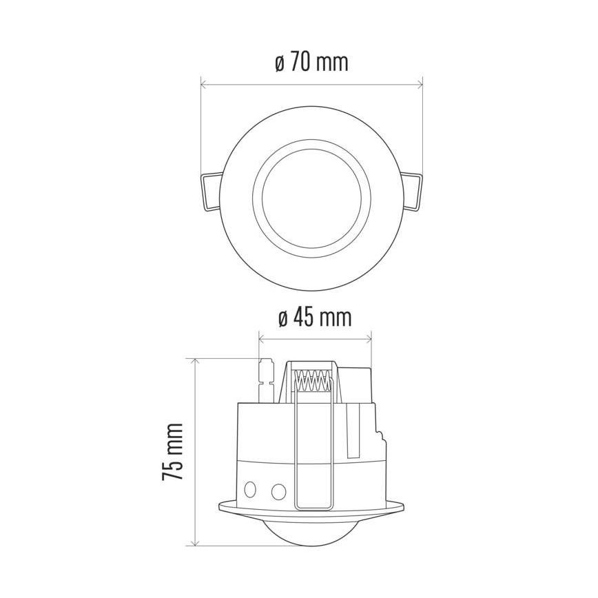 Einbausensor PIR B 360° 1200W/230V weiß