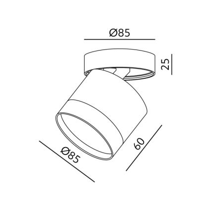Einbaustrahler OH12F 1xGX53/35W/230V 8,5 cm schwarz